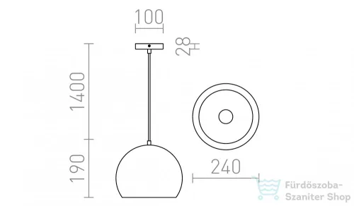 Rendl BLONDIE 25 függő lámpa  réz 230V E27 42W R12057