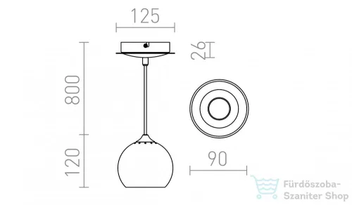 Rendl DESTY I függő lámpa fekete króm 230V GU10 35W R12086