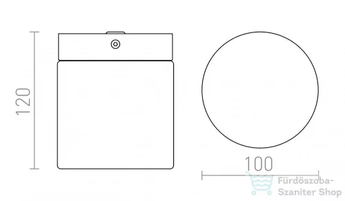 Rendl ESICA CYL mennyezeti lámpa króm 230V LED 6W IP44 3000K R12199
