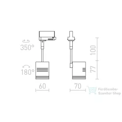   Rendl BEEBA I háromfázisú áramkörös sínre ezüstszürke  230V GU10 35W R12306