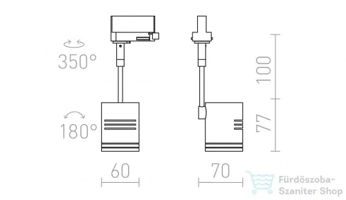 Rendl BEEBA I háromfázisú áramkörös sínre ezüstszürke  230V GU10 35W R12306