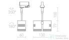 Rendl BEEBA II háromfázisú áramkörös sínre ezüstszürke  230V GU10 2x35W R12312