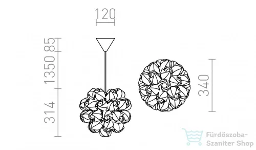 Rendl COCO függő lámpa fehér PVC 230V E27 28W R12384