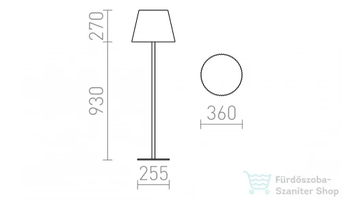 Rendl BOSANOVA 120 állólámpa antracitszürke szatén PE 230V E27 25W IP65 R12420