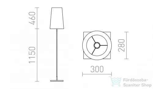 Rendl LULU állólámpa fekete króm 230V E27 28W R12467