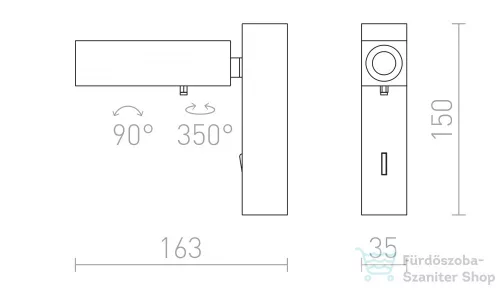 Rendl FADO I fali lámpa fekete 230V LED 3W 45° 4000K R12473