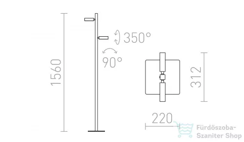 Rendl FADO állólámpa fekete  230V LED 2x3W 45°  3000K R12475