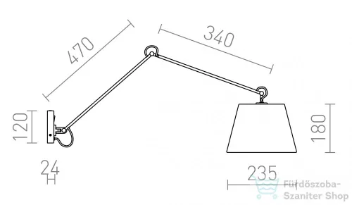 Rendl ASHLEY fali lámpa fehér króm 230V E27 42W R12482