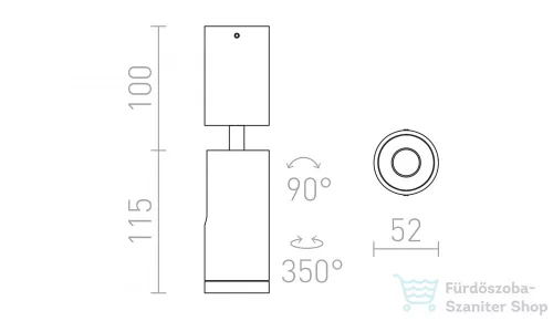 Rendl BOGARD mennyezeti lámpa matt fekete  230V LED 5W 40°  3000K R12497