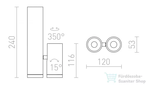 Rendl BOGARD TWIN mennyezeti lámpa  matt nikkel 230V LED 2x5W 40°  3000K R12500
