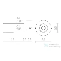   Rendl BOGARD I fali lámpa  matt nikkel 230V LED 5W 40°  3000K R12502