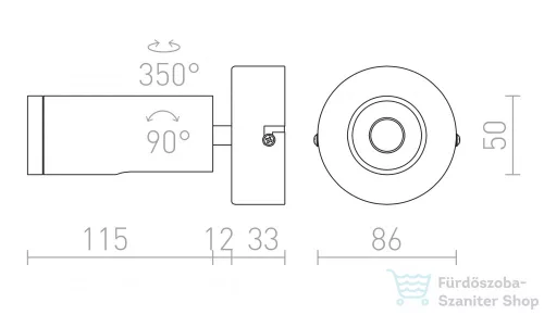 Rendl BOGARD I fali lámpa  matt nikkel 230V LED 5W 40°  3000K R12502
