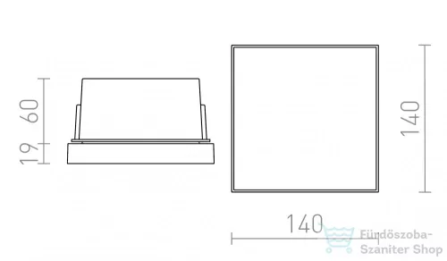 Rendl DEJAVU SQ 14 süllyesztett lámpa fekete 230V LED 6W IP65 3000K R12531