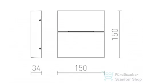 Rendl AQILA SQ fali lámpa fehér 230V LED 6W IP54 3000K R12542