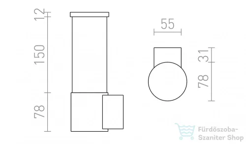 Rendl GARRET fali lámpa antracitszürke 230V LED 15W IP65 3000K R12548