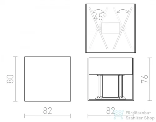 Rendl CARRE fali lámpa fehér 230V LED 2x3W IP54 3000K R12556