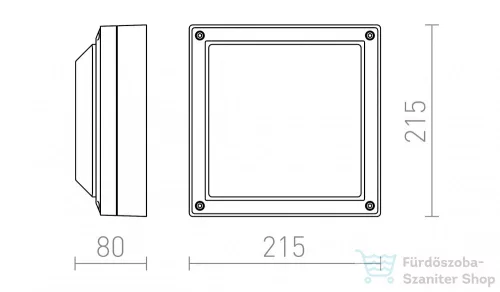 Rendl DELTA 215 felületre szerelhető antracitszürke 230V E27 18W IP54 R12564