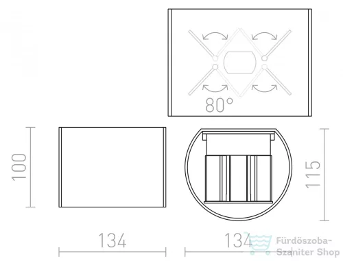 Rendl TITO R fali lámpa szálcsiszolt alumínium 230V LED 6W IP54 3000K R12604
