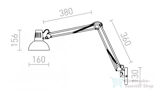 Rendl ANTE fali lámpa fekete réz 230V E27 28W R12651