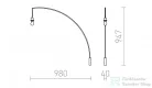 Rendl BEND fali ívelt lámpatest  matt nikkel 230V E27 42W R12654
