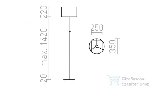 Rendl EDIKA állólámpa barna matt nikkel 230V E27 42W R12666