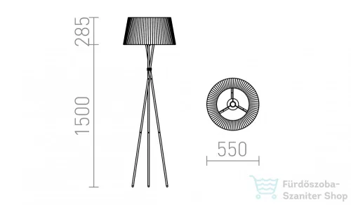 Rendl BOULOGNE állólámpa fekete  230V E27 28W R12674