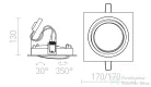 Rendl PASADENA G53 SQ I  fekete  12V G53 50W R12702