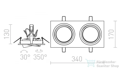 Rendl PASADENA G53 SQ II  fekete  12V G53 2x50W R12705
