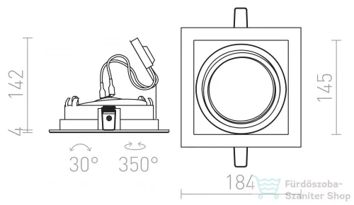 Rendl GRANADA SQ  fehér  12V G53 50W R12707
