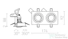 Rendl PASADENA GU10 SQ II süllyesztett lámpa szálcsiszolt alumínium 230V GU10 2x50W R12712