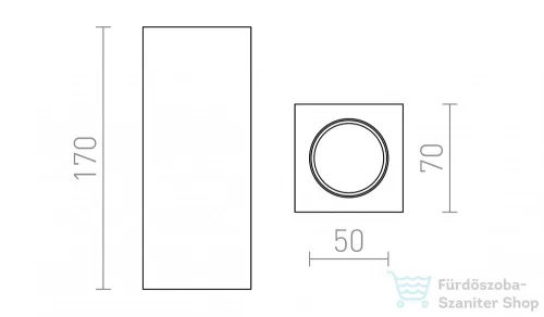 Rendl JACK SQ S 17 mennyezeti lámpa  gipsz 230V GU10 15W R12751