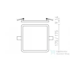   Rendl HUE SQ 17 süllyesztett lámpa fekete króm 230V LED 18W 3000K R12781