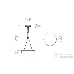   Rendl LARISA R 30 függő lámpa fehér 230V LED 30W 3000K R12846