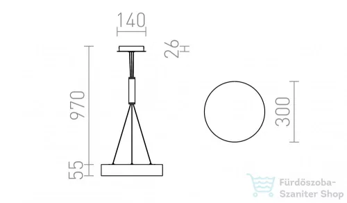 Rendl LARISA R 30 függő lámpa fehér 230V LED 30W 3000K R12846