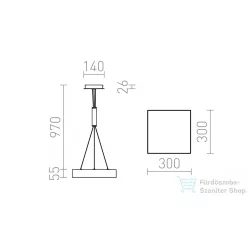   Rendl LARISA SQ 30 függő lámpa fekete 230V LED 30W 3000K R12853