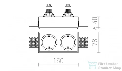Rendl QUO R II süllyesztett lámpa gipsz 230V GU10 2x35W R12900