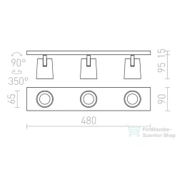   Rendl KENNY III felületre szerelhető fekete/aranysárga 230V GU10 3x35W R12920
