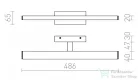 Rendl PANON LONG fali lámpa króm 230V LED 12W IP44 3000K R12950