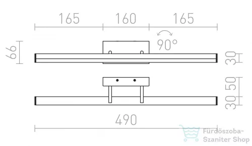 Rendl SWAY fürdőszoba fali  króm 230V LED 12W IP44  3000K R12951
