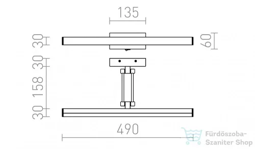 Rendl SWING képmegvilágító  króm 230V LED 8W  3000K R12954