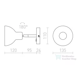 Rendl BAROQUE fali lámpa fekete króm 230V E27 28W R12986