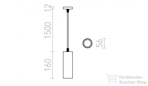 Rendl MAVRO függő lámpa fekete/aranysárga  230V LED 12W 38°  3000K R12992