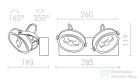 Rendl KELLY LED II DIMM fali lámpa fekete 230V LED 2x12W 24° 3000K R13107