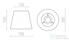 Rendl NIZZA 18/15 lámpabúra  Polycotton fehér/fehér PVC  max. 28W R13113