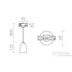   Rendl BABADES háromfázisú áramkörös sínre  króm 230V GU10 35W R13216