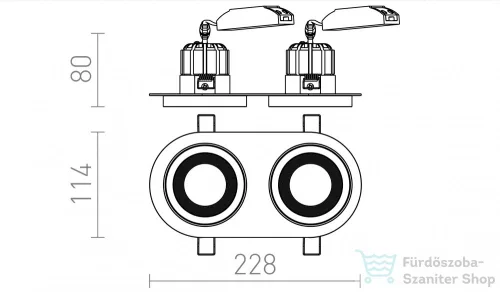 Rendl SHARM R II süllyesztett lámpa fekete/fekete réz 230V LED 2x10W 24° 3000K R13244