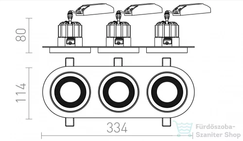 Rendl SHARM R III süllyesztett lámpa fehér réz 230V LED 3x10W 24° 3000K R13245