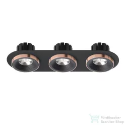   Rendl SHARM R III süllyesztett lámpa fekete/fekete réz 230V LED 3x10W 24° 3000K R13249