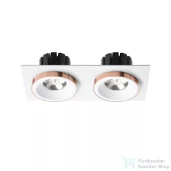   Rendl SHARM SQ II süllyesztett lámpa fehér réz 230V LED 2x10W 24° 3000K R13255