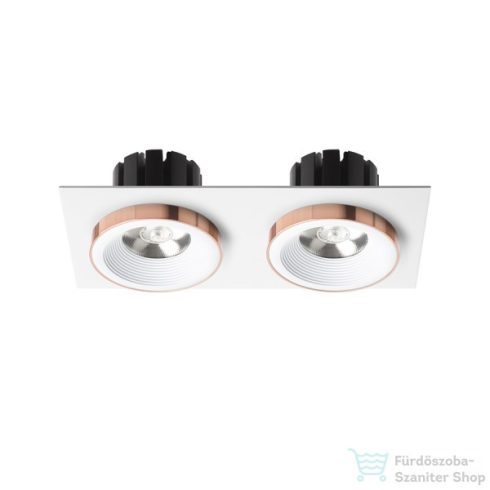 Rendl SHARM SQ II süllyesztett lámpa fehér réz 230V LED 2x10W 24° 3000K R13255